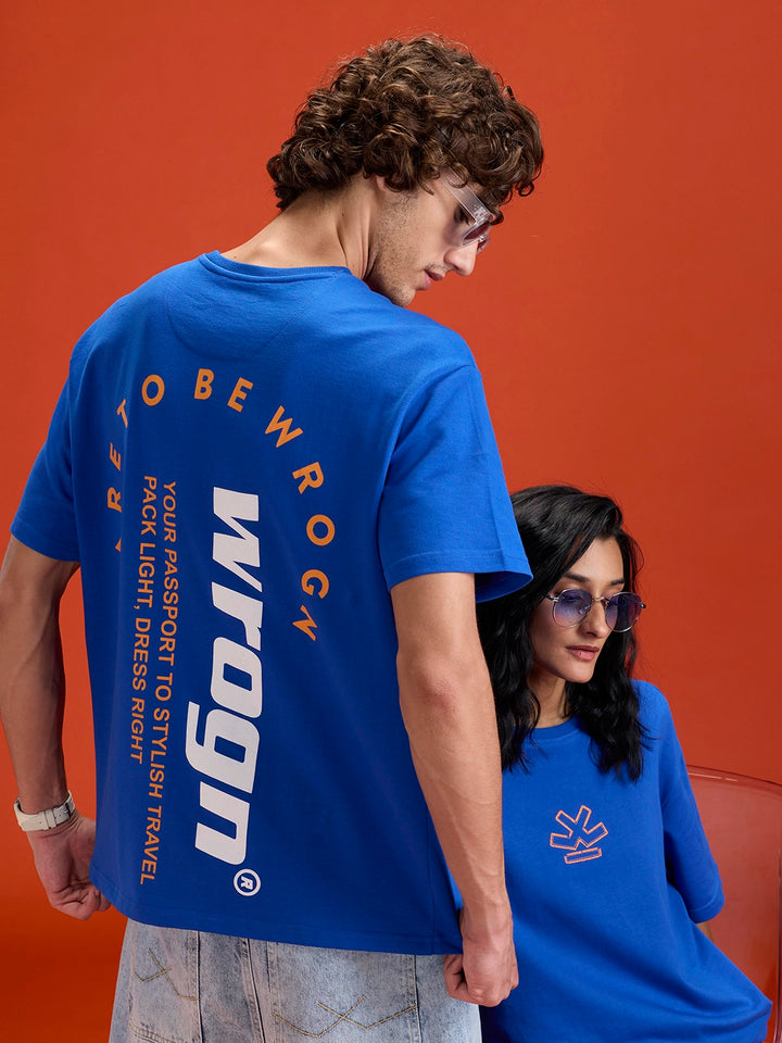 men's casual oversized fit graphic t-shirt | Blue