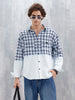 Men's Casual Oversized Fit Checkered Pattern Shirt | White