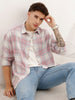 Classic Oversized Fit Checkered Shirt | Pink | WRSH1010M
