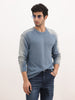 Comfort Fit Faded Sweater | Blue