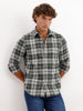 Textured Regular Fit Full Sleeve Shirt | Olive
