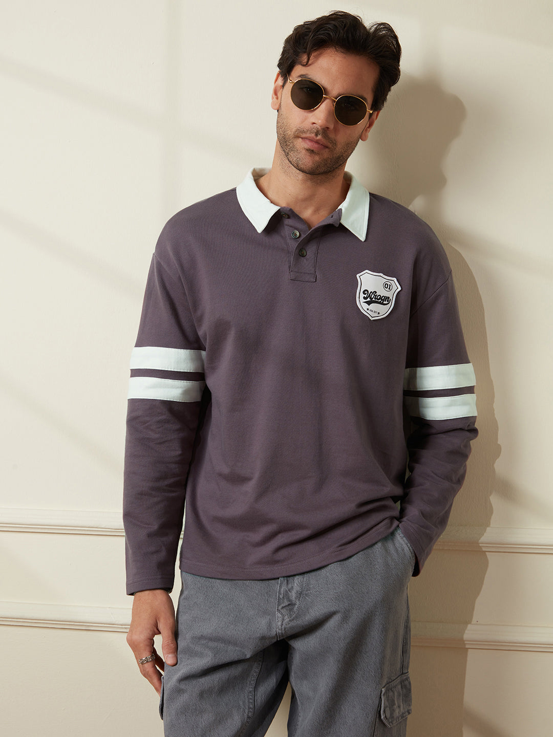 Deep Purple Varsity Polo T-Shirt