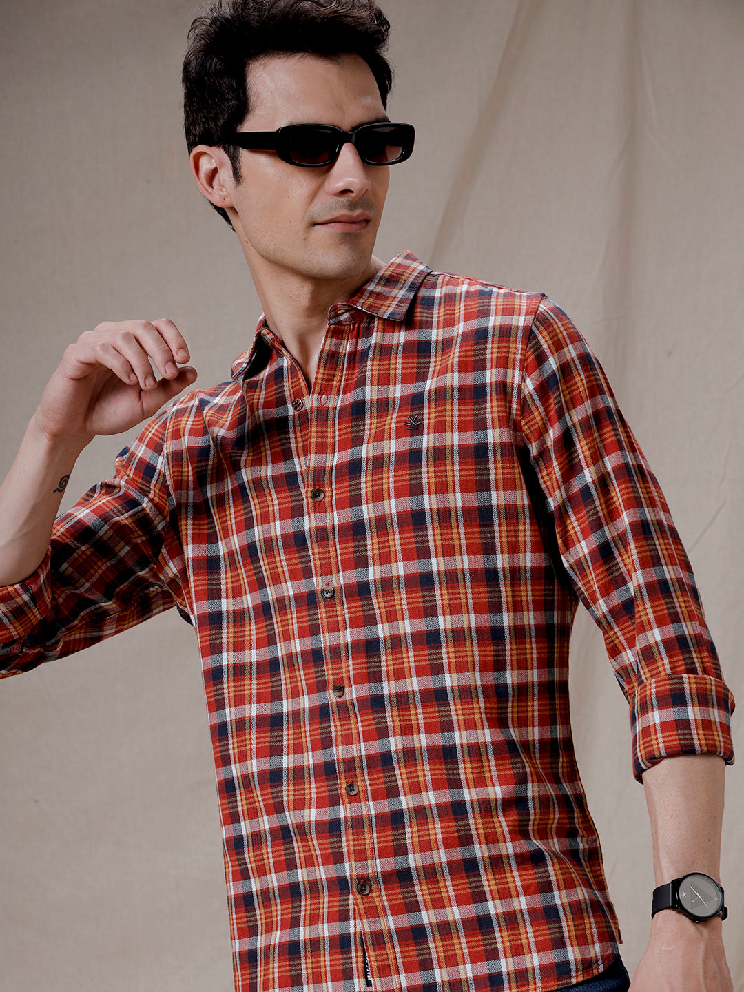 Multi Checks Slim Fit Shirt