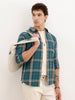 Regular Fit Full Sleeve Checkered Shirt | Dark Green