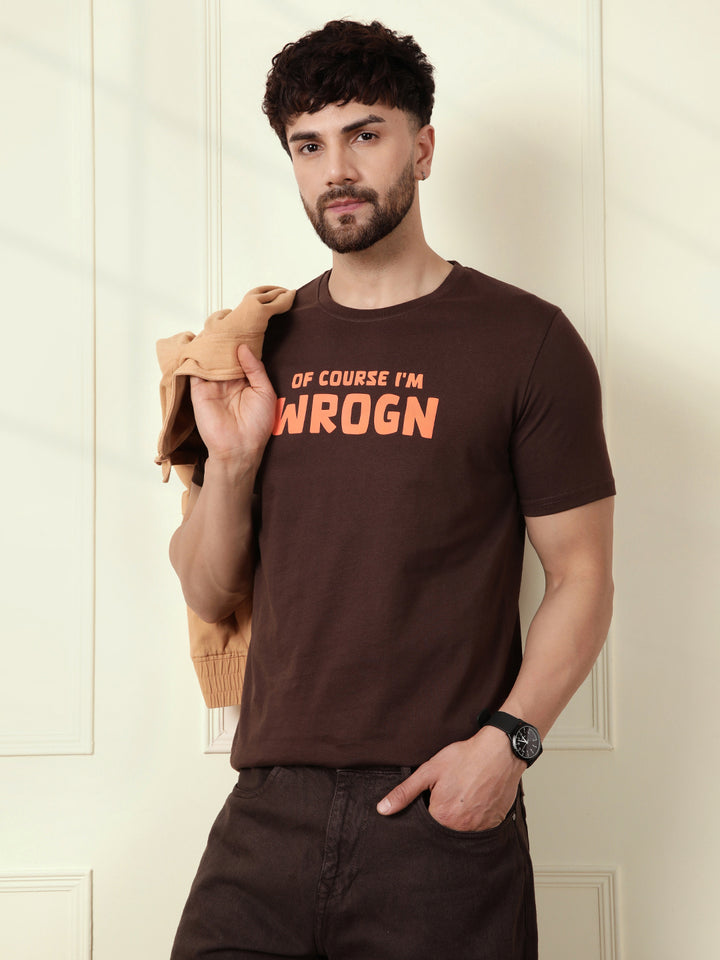 Puff Print Slim Fit T-Shirt | Brown