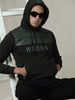 Hooded Zipper Black Sweatshirt