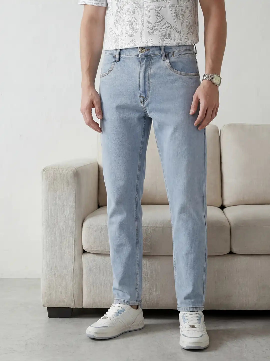 Faded Anti Fit Denim Jeans | Light Blue