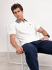 Regular Fit Contrast Collar Polo T-Shirt  | White