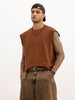 Oversized Cut Off Sleeve T-Shirt | Rust