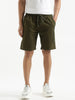 Printed Comfort Solid Olive Shorts