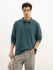 Solid Full Sleeve Polo T-Shirt | Green