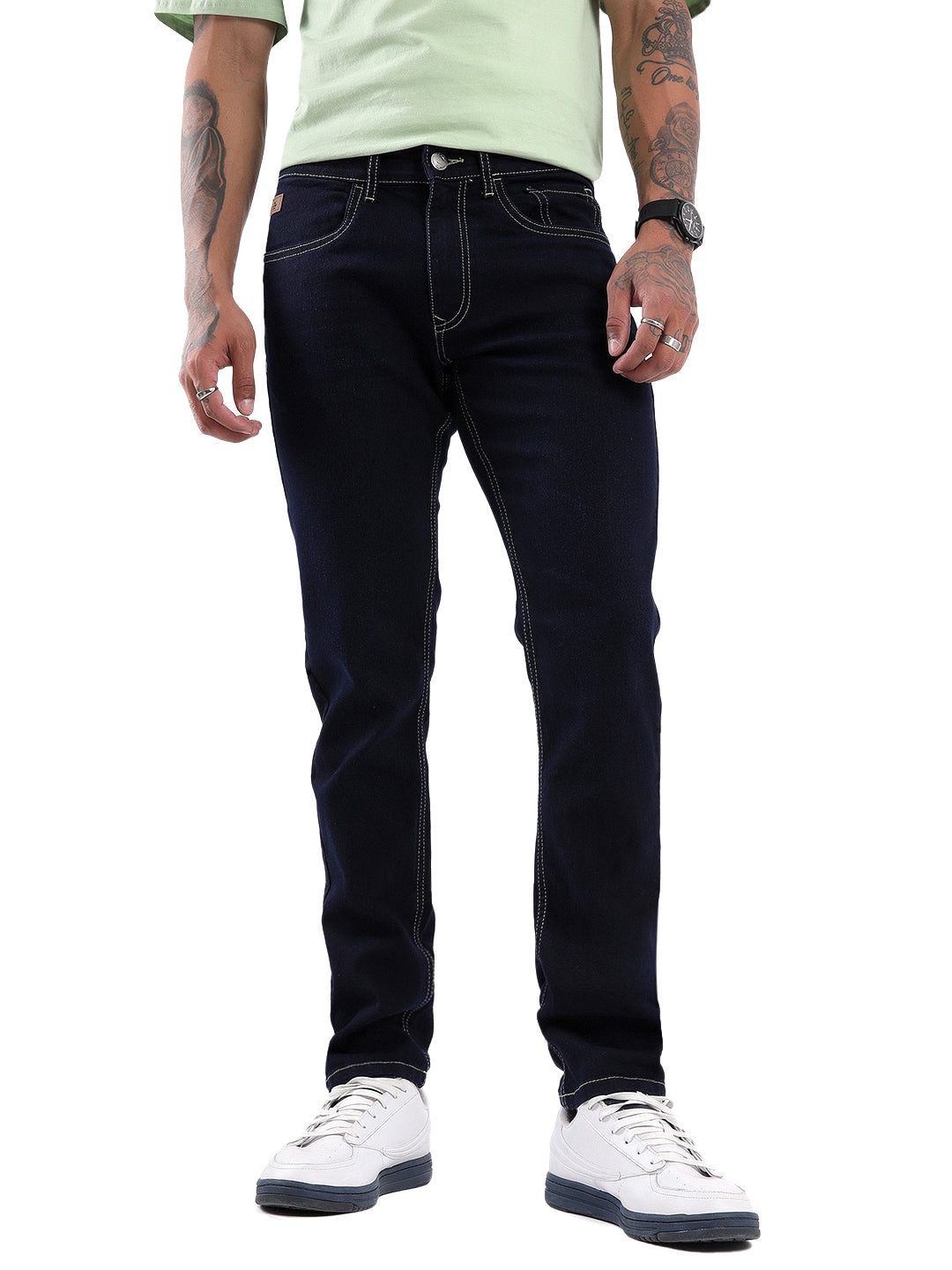 Dark Blue Swerve Denim Jeans