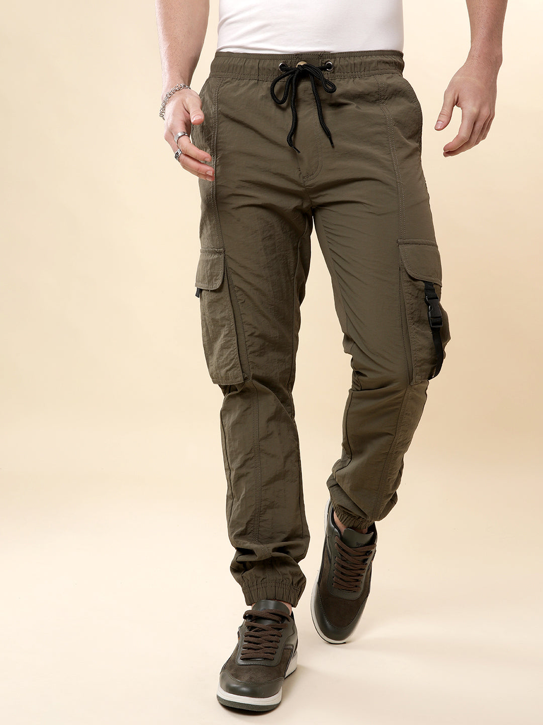 Classic Olive Nylon Cargo Jogger