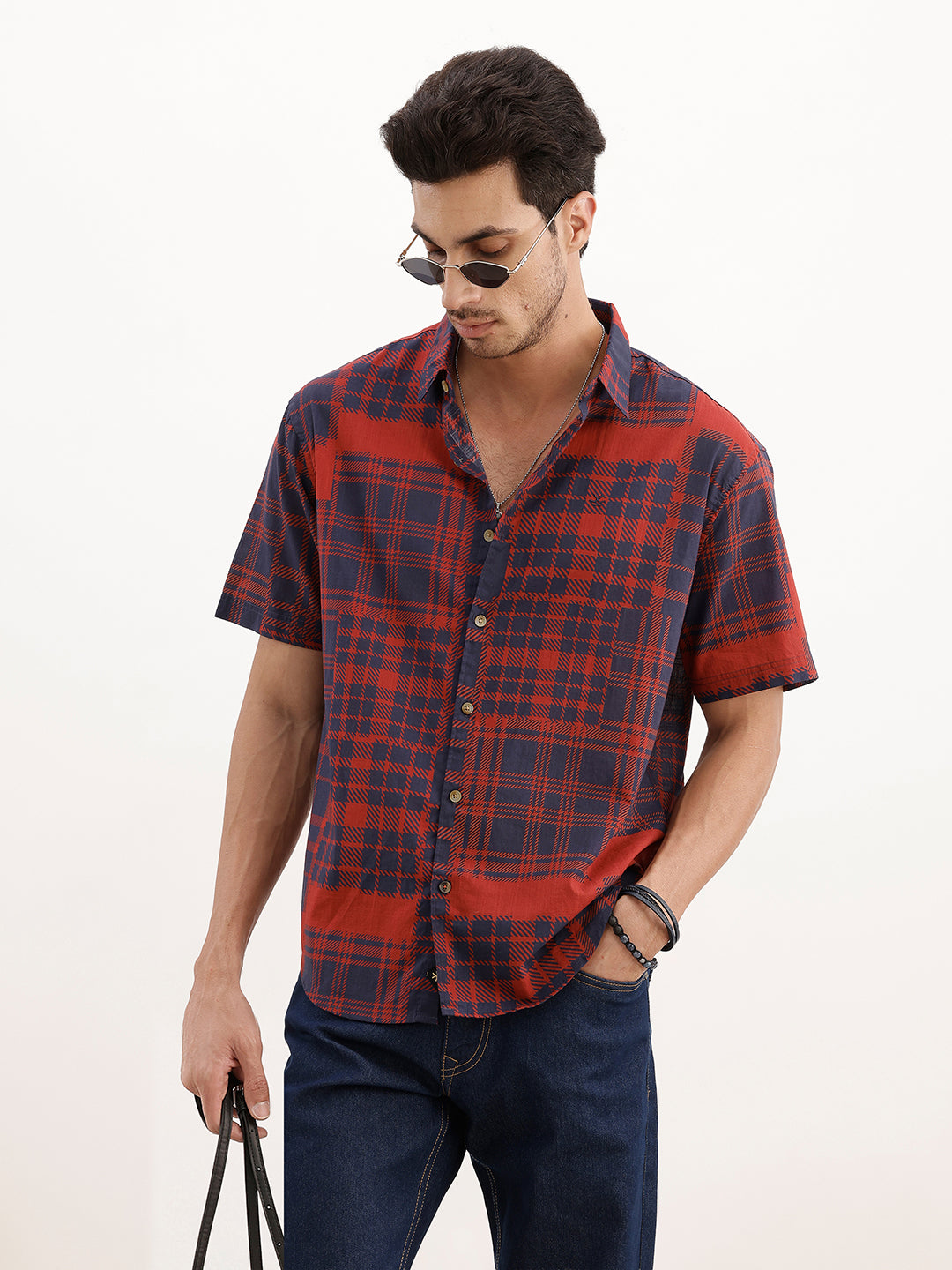 Patchwork Printed AOP Shirt | Red