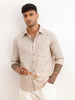 Solid Regular Fit Full Sleeve Shirt | Light Brown