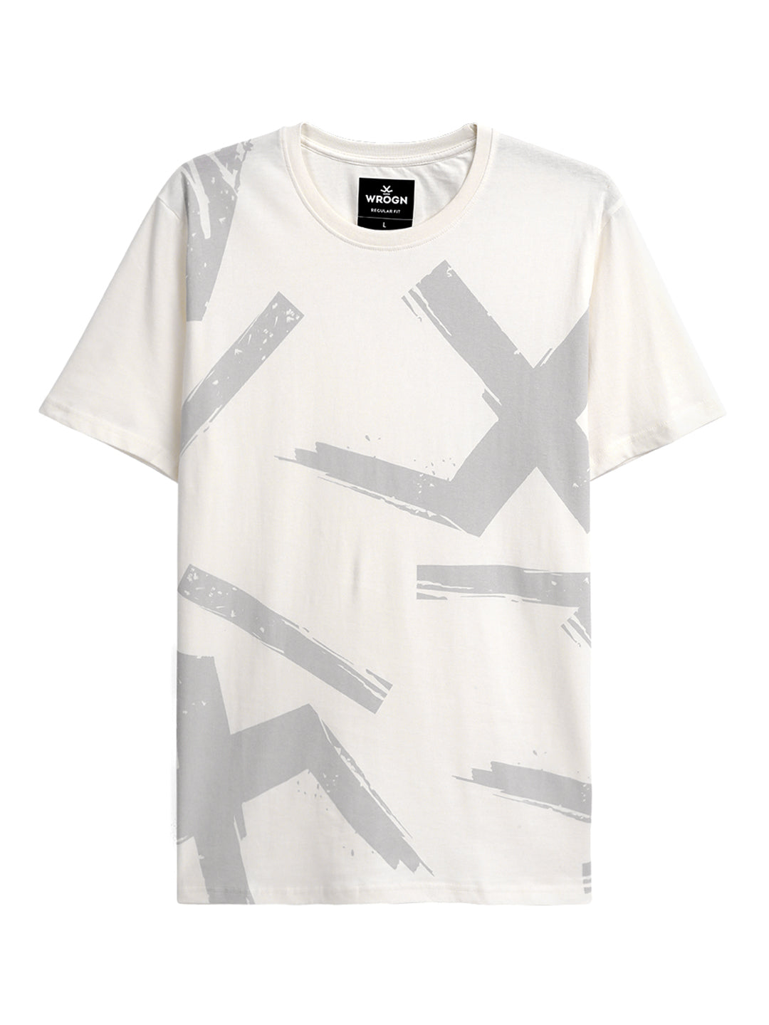 Wrogn Brush Strokes Off White T-Shirt