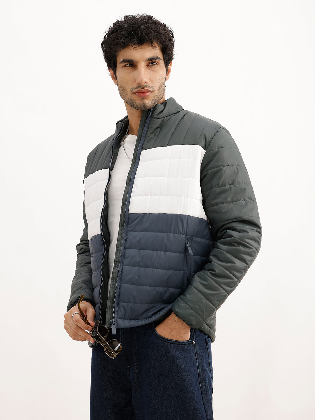 Classic Regular Fit Puffer Jacket | Multicolor