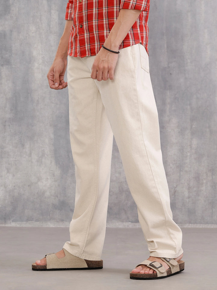 100% Cotton Anti Fit Jeans I Ecru|