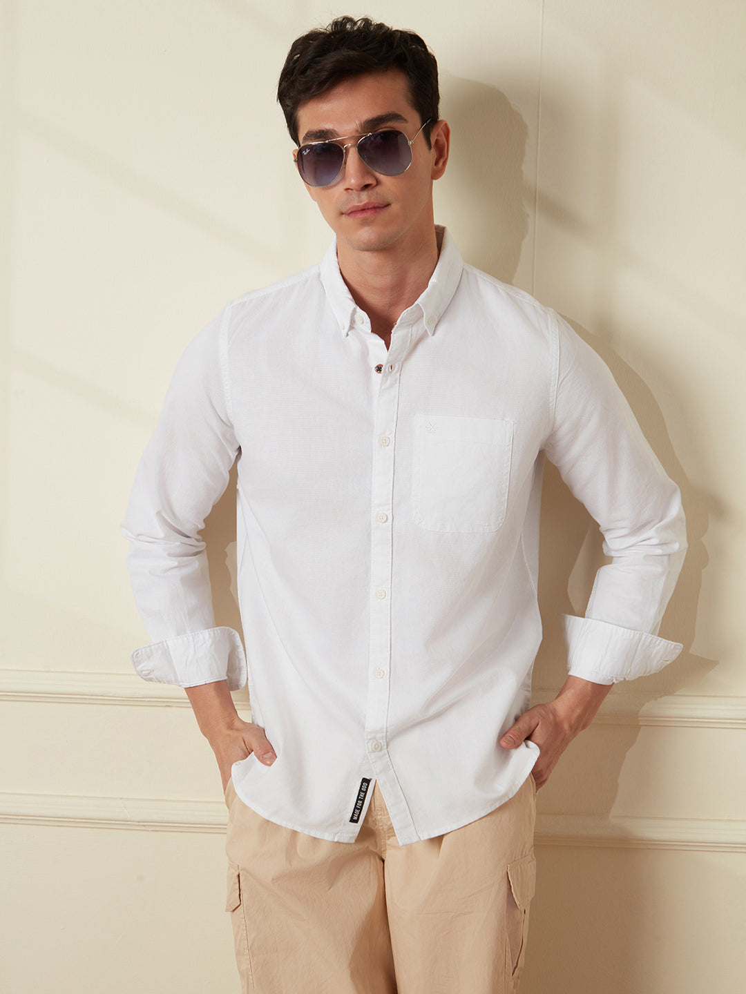 Solid White Oxford Shirt