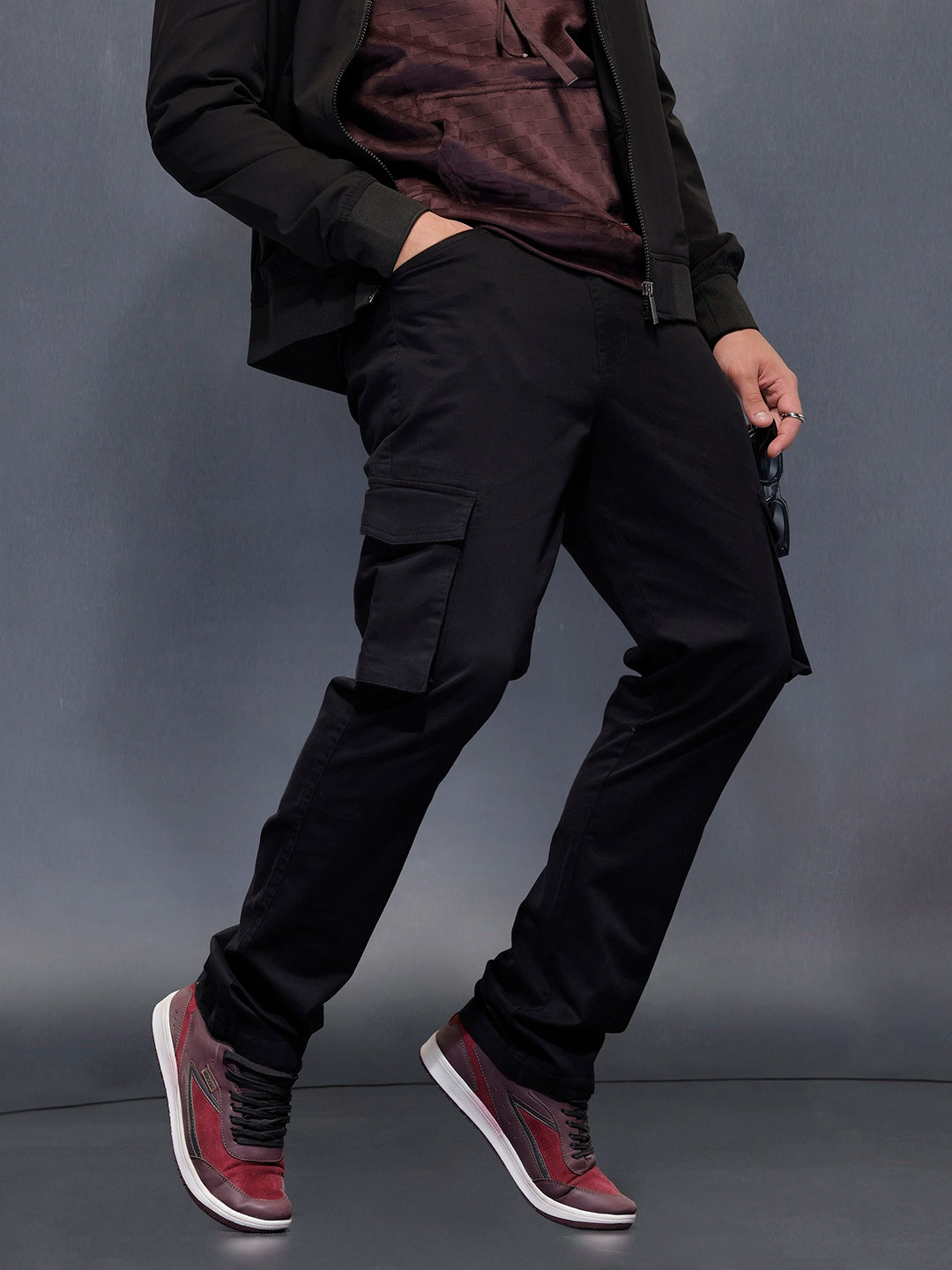 Straight fit cargotrouser | Black