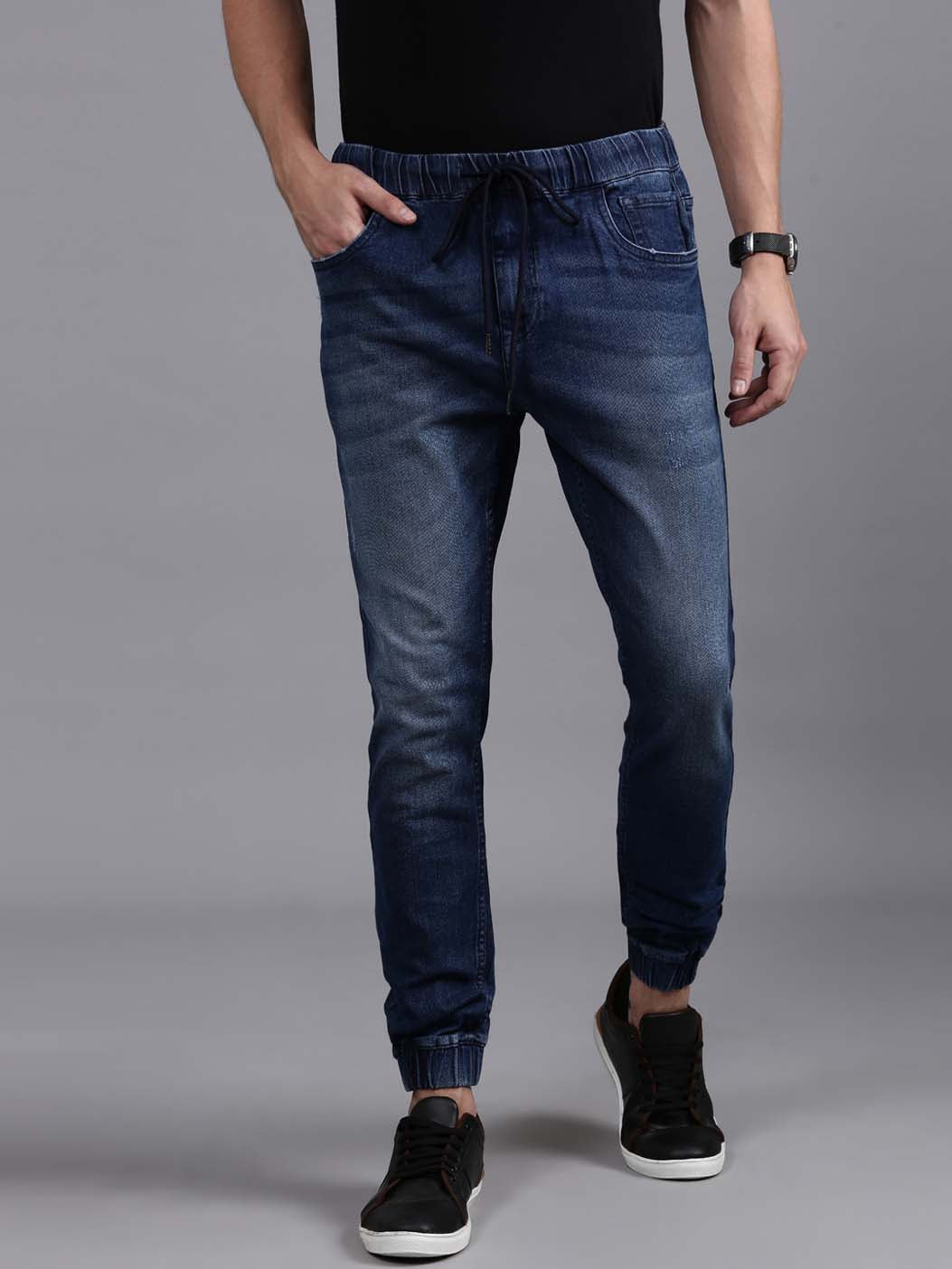 Mid Tone Blue Denim Jean Jogger