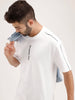 Oversized Placement Printed T-Shirt | White