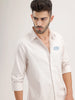 Regular Fit Striped Patch Detail Shirt | Beige