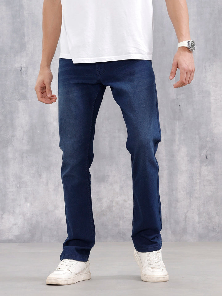 Men's Casual Straight Fit Jeans | Dark Stone