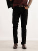 Solid Straight Fit Denim Jeans | Black