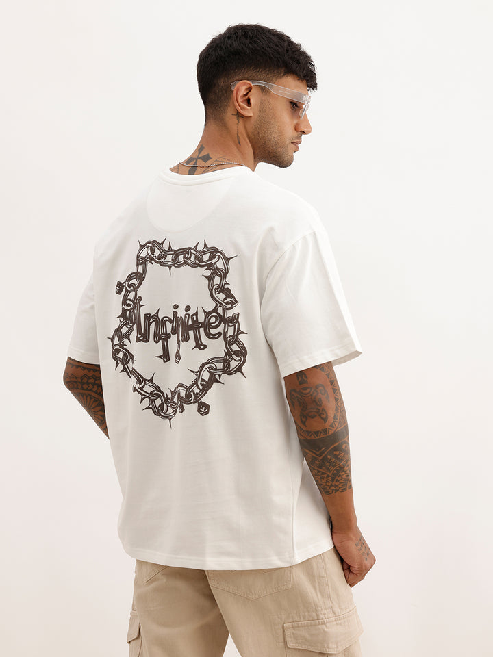 Classic Oversized Puffer Printed T-Shirt | Off White