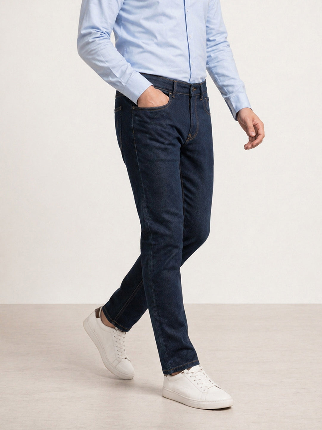 Solid Slim Fit Denim Jeans | Blue