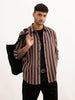 Slim Fit Striped Full Sleeve Shirt | Brown