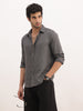 Solid Slim Fit 100% Tencel Shirt | Dark Grey