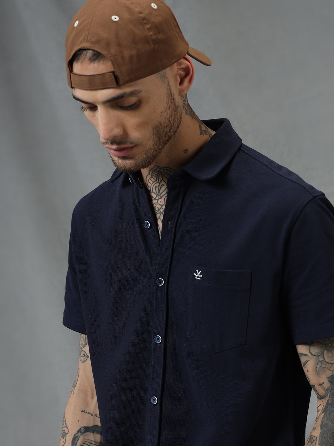 Effortless Navy Short Sleeve Shirt