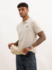 Slim Fit Placement Printed Polo T-Shirt | Beige