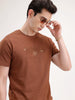 Slim Fit Emroidered T-Shirt | Brown