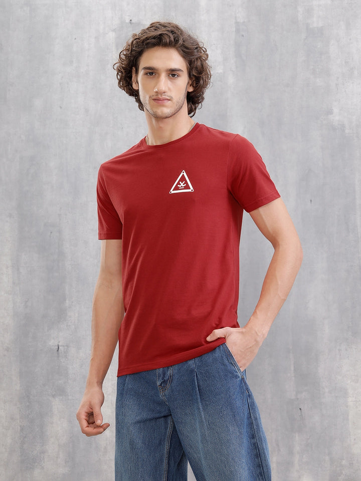 Solid Logo Slim Fit Crewneck T-shirt | Red