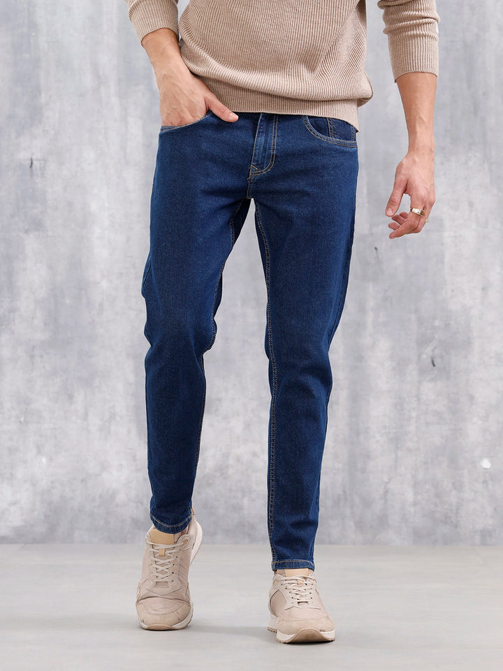 Men's Skinny Crop Casual Jeans | Dark Stone