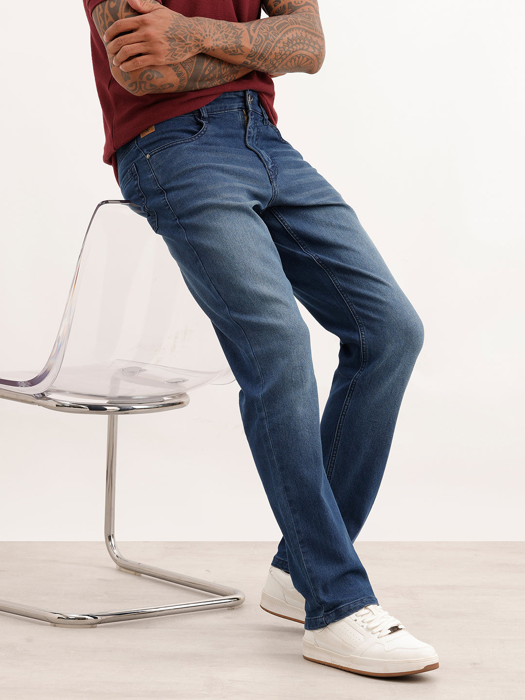 Men's Casual Straight Fit Jeans | Dark Stone