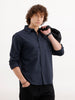 Striped Regular Fit Shirt | Dark Blue