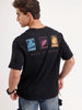 Oversized Placement Printed T-Shirt | Black
