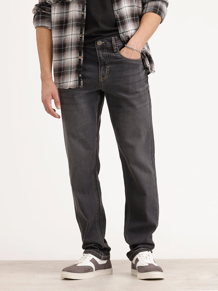 Straight Fit Denim Jeans | Grey