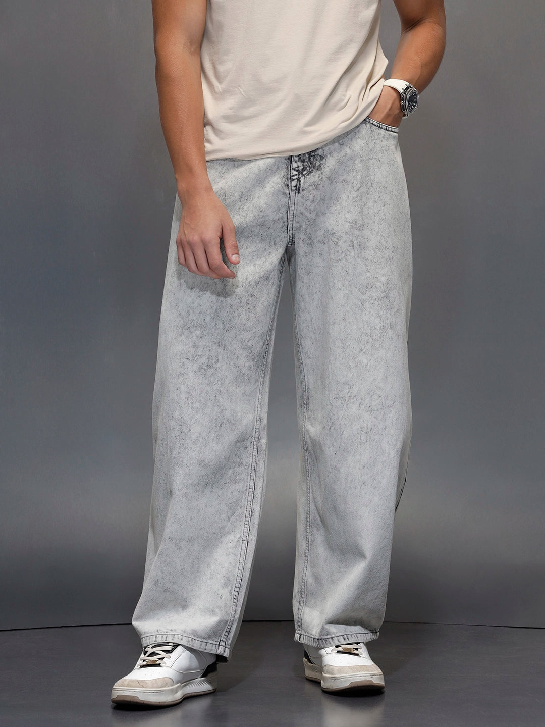 Men's casual balloon fit jeans | Grey