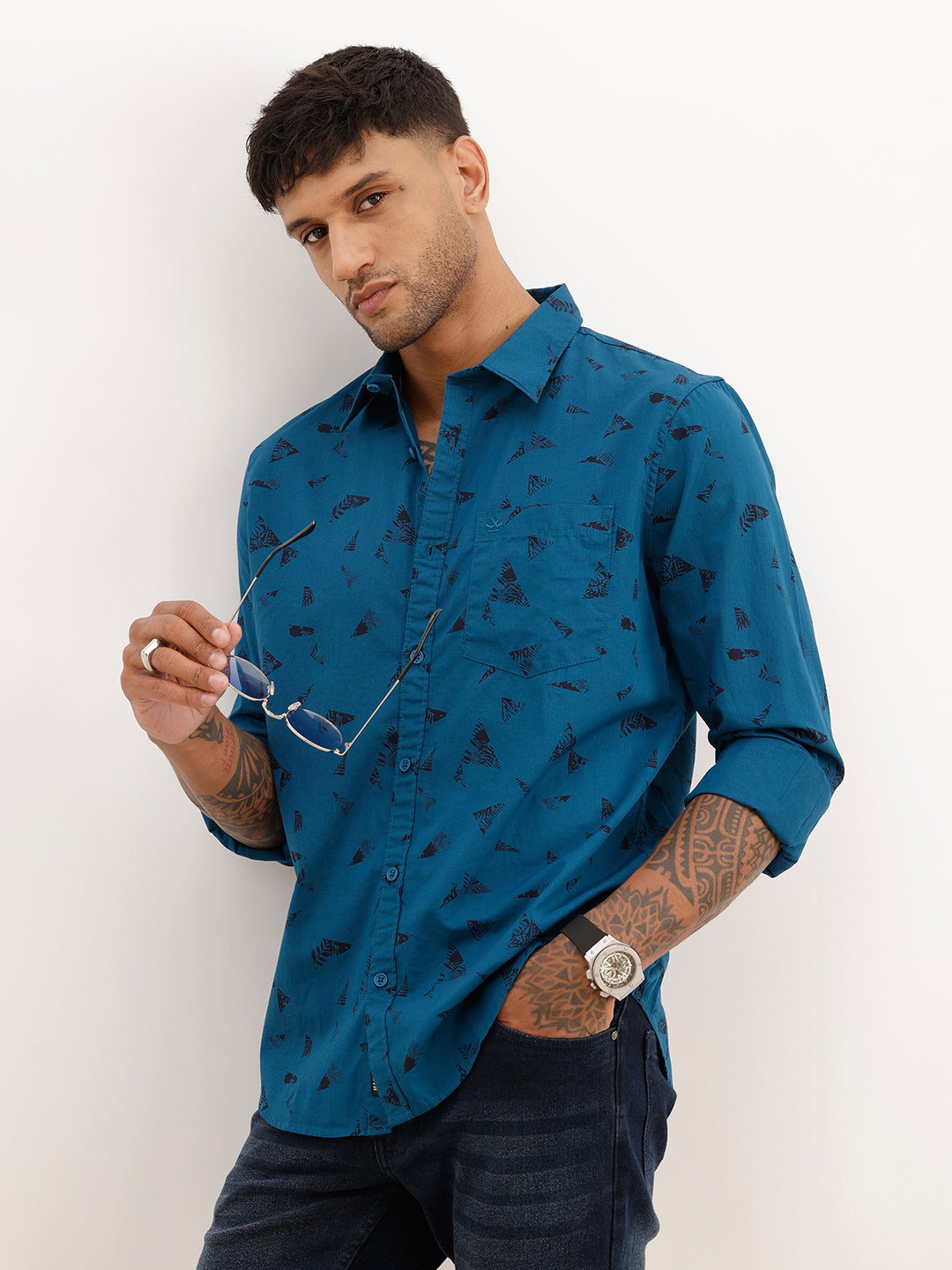 Regular Fit AOP Shirt | Blue