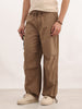 Solid Loose Fit Trousers | Khaki