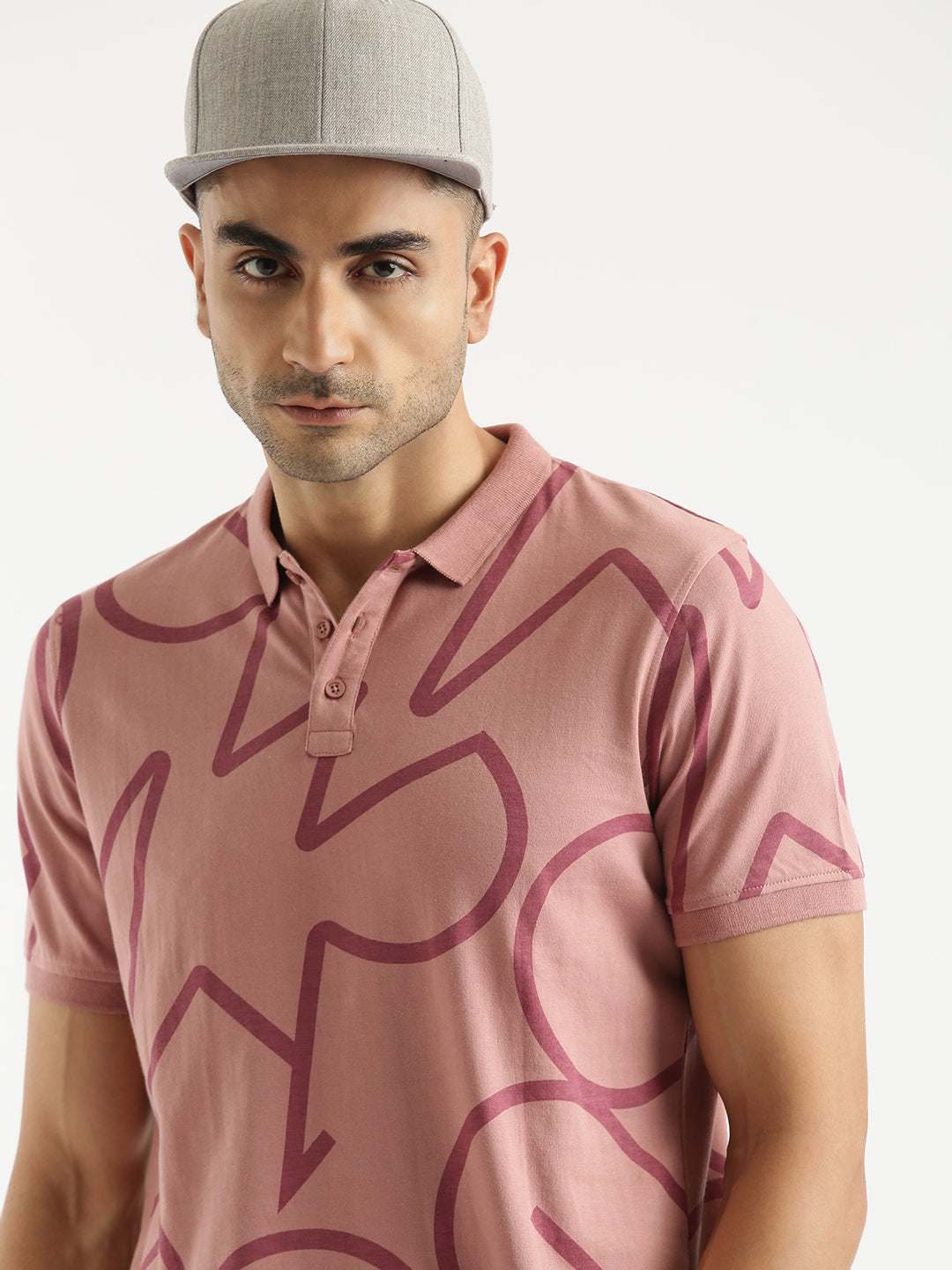 Classic AOP Pink Polo T-Shirt