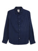 Solid Navy Slim Fit Casual Shirt