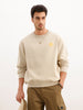 Solid Foil Printed Sweatshirt | Beige | WVSS9004F