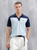 Colour Blocked Slim Fit Polo T-Shirt | Blue