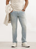 Faded Straight Fit Denim Jeans | Light Blue